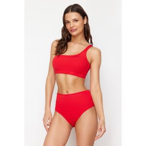 Trendyol Red One Shoulder High Waist Regular Bikini Set