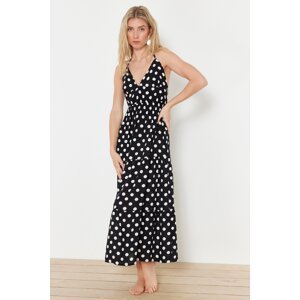 Trendyol Polka Dot Maxi Woven Ruffled Beach Dress