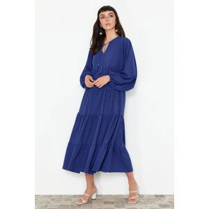 Trendyol Saks Tassel Tie Detailed Woven Dress