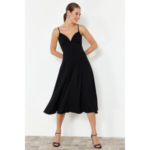 Trendyol Black Waist Opening/Skater Woven Dress