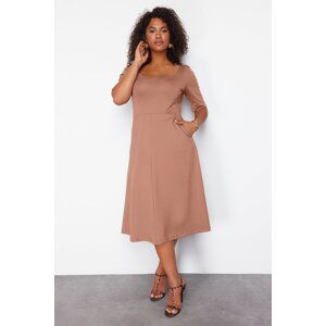 Trendyol Curve Mink More Sustainable Midi Knitted Dress