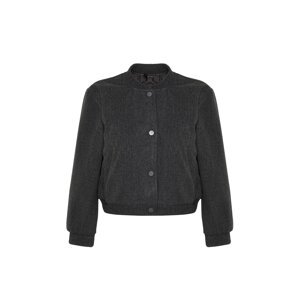 Trendyol Anthracite Regular Stamp Bomber Jacket Coat