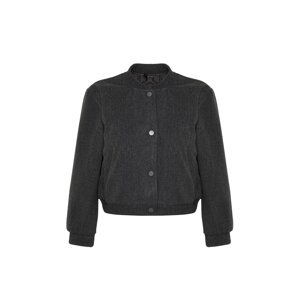 Trendyol Anthracite Regular Stamp Bomber Jacket Coat