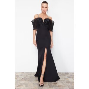 Trendyol Black Plain Regular Woven Evening Dress & Graduation Dress