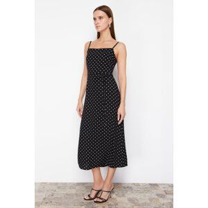 Trendyol Black Polka Dot A-line Midi Woven Dress