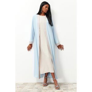 Trendyol Blue Color Block Long Woven Dressless One Piece Cap & Abaya & Abaya