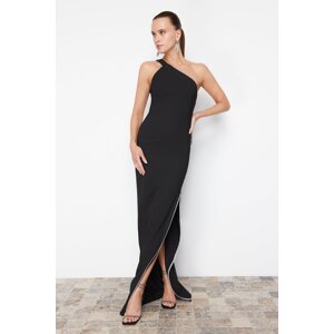 Trendyol Black Fitted Woven Long Evening Dress