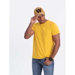 Ombre BASIC men's classic cotton t-shirt - mustard