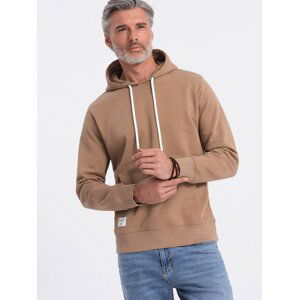 Ombre Men's kangaroo hooded sweatshirt - brown