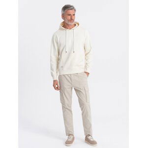 Ombre Men's kangaroo hooded sweatshirt - cream