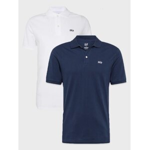 Sada dvoch pánskych tričiek v bielej a modrej farbe GAP Polo