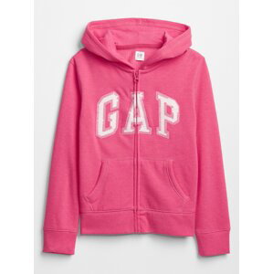 Detská mikina GAP Logo zip hoodie Ružová