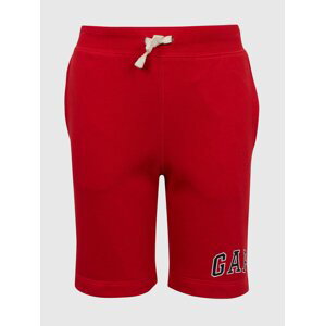 Červené chlapčenské šortky teplákové logo GAP
