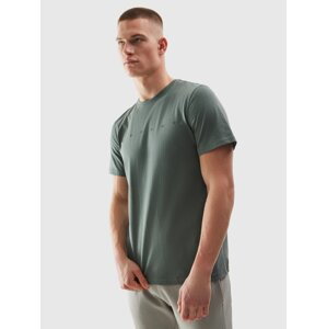 Men's T-shirt in a regular fit made of organic cotton with a 4F print - khaki