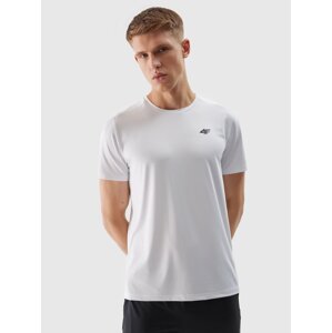 Men's sports T-shirt in a regular fit made of recycled 4F materials - white