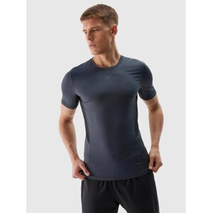 Men's slim sports T-shirt made of recycled 4F materials - graphite