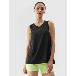 Women's sports top made of recycled 4F materials - black