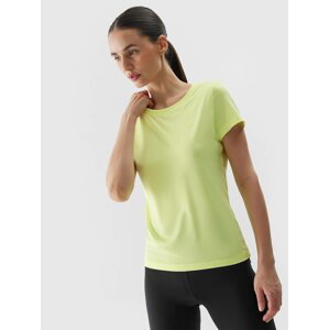 Women's Sports T-Shirt made of 4F recycled materials - light yellow
