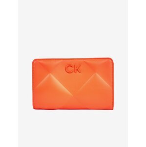 Oranžová dámska peňaženka Calvin Klein Re-Lock Quilt Bifold Wallet