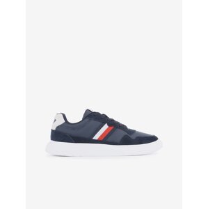 Tmavomodré pánske kožené tenisky Tommy Hilfiger Light Cupsole Mix Stripes