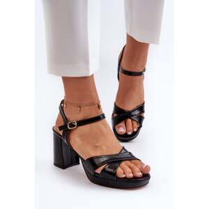 Women's High Heeled Sandals Eco Leather Black Jatine