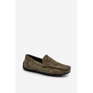 Men's suede loafers dark green Wesley