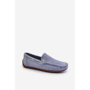 Men's suede slip-on loafers Blue Rayan