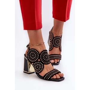 Embellished D&A High Heeled Sandals Black