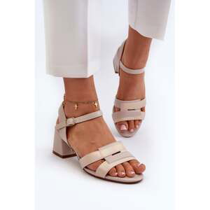 Women's high-heeled sandals made of eco leather Sergio Leone beige