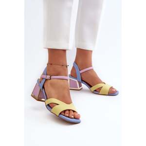 Women's Pastel High Heeled Sandals D&A Yellow