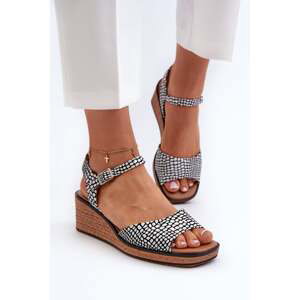 Women's wedge sandals Sergio Leone white and black