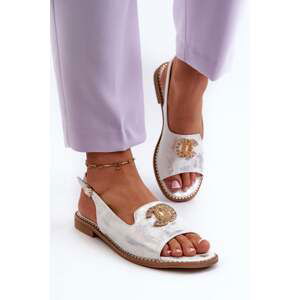 Women's sandals with decoration S.Barski Silver