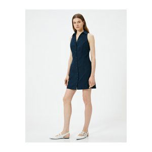 Koton Mini Shirt Dress Buttoned Sleeveless Viscose Blended