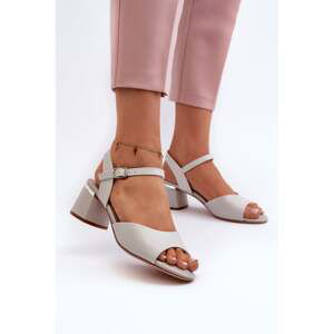 Women's low-heeled sandals made of eco leather Sergio Leone grey