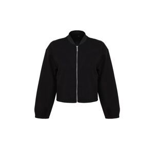 Trendyol Black Oversize Stamp Bomber Jacket Coat