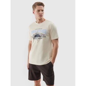 Men's T-shirt with 4F print - beige