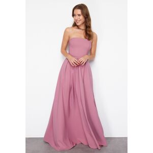 Trendyol Dusty Rose Strapless Woven Long Evening Dress