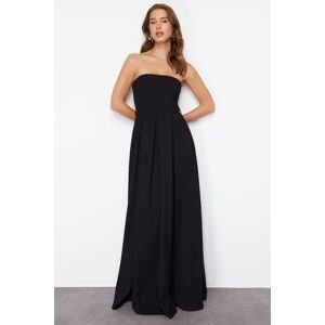 Trendyol Black Strapless Woven Long Evening Dress
