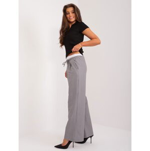 Grey fabric trousers with pockets