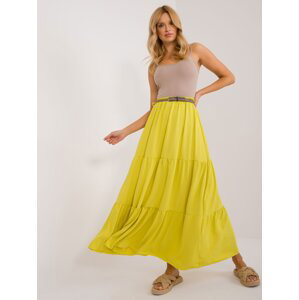 Lime maxi skirt with ruffles
