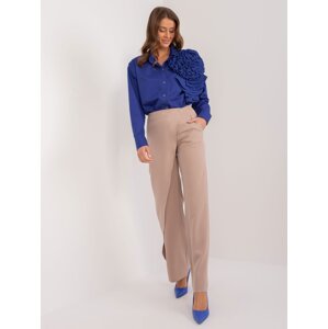 Dark beige women's fabric trousers