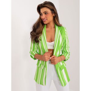 Light green and ecru jacket with 3/4 sleeves