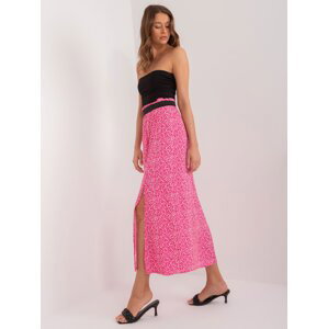 Dark pink long skirt with SUBLEVEL print