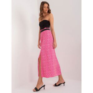 Dark pink long skirt with SUBLEVEL print