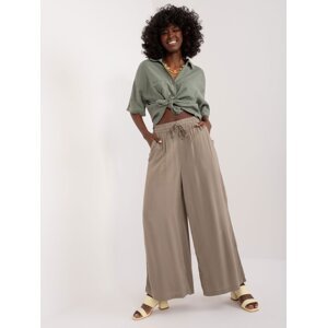 Khaki airy long wide trousers SUBLEVEL