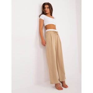 Brown fabric trousers with pockets