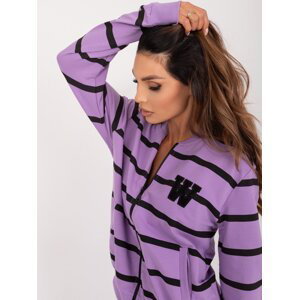 Light purple women's bomber jacket sweatshirt with patch