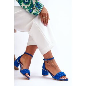 Suede sandals with braids blue Essenza