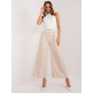 Light beige wide trousers with pockets