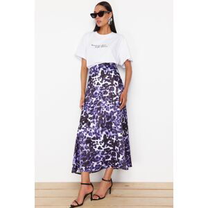 Trendyol Purple Patterned Woven Skirt